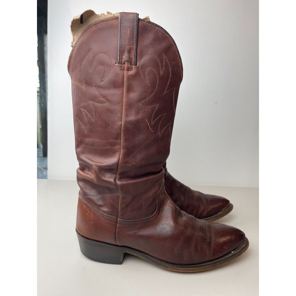 Durango Brown Leather Cowboy Boots Western Rodeo Distressed 11W/9.5M